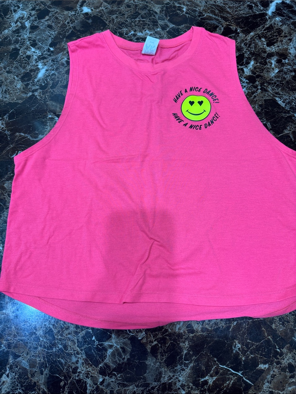 Zumba Women Neon Pink Smile Graphic Tank Top